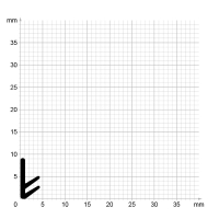 Maßstabgetreuer Profilquerschnitt der Lippendichtung LP315 auf Millimeterpapier.