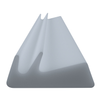 3D Modell der Lippendichtung LP329 in grau für Fenster.