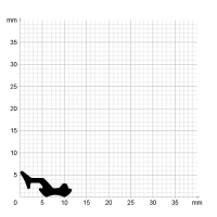 Maßstabgetreuer Profilquerschnitt der Lippendichtung LP331 auf Millimeterpapier.