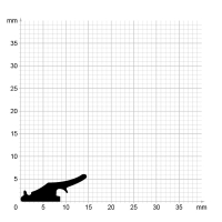 Maßstabgetreuer Profilquerschnitt der Lippendichtung LP351 auf Millimeterpapier.
