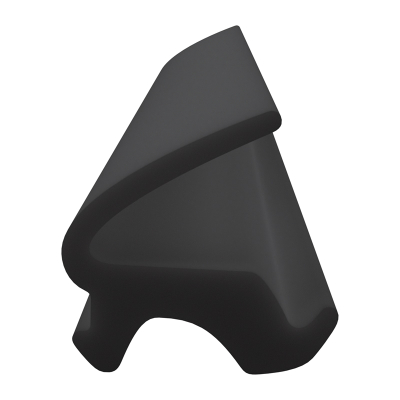 3D Modell der Lippendichtung LP370 in schwarz für Fenster.