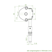 Geiger Schneckengetriebe 4:1 | blank | 7 mm I-4-Kt | mit Endanschlag | Kreuzgelenk mit Zapfen 11,9 mm