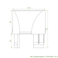 Einlauftrichter 47 x 40 mm | Sonderanfertigung