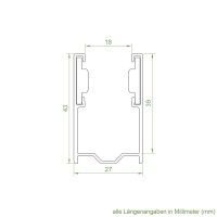Technische Zeichnung der Aluminium Führungsschiene...