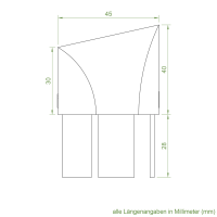 Einlauftrichter 45 x 40 mm | Sonderanfertigung