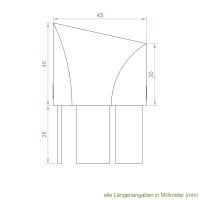 Einlauftrichter 45 x 40 mm | Sonderanfertigung