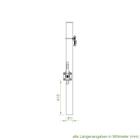 DEFLEX Stützpfosten Typ 1 / 600 mm für Bodenhülse, Stauhöhe bis 600 mm