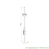 DEFLEX Stützpfosten Typ 1 / 1200 mm für Bodenhülse, inkl. Stützfuß, Stauhöhe bis 1200 mm
