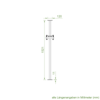 DEFLEX Teleskopstütze Typ 2, zum Verschrauben im Boden und im Sturz, für Deckenhöhe bis 2700 mm
