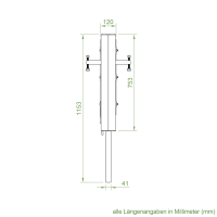 DEFLEX Stützpfosten Typ 4 / 600 mm, für Bodenhülse, für doppelseitige Dammbalkenaufnahme, für Stauhöhe bis 600 mm