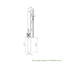 DEFLEX Stützpfosten Typ 4 / 600 mm, für Bodenhülse, für doppelseitige Dammbalkenaufnahme, für Stauhöhe bis 600 mm