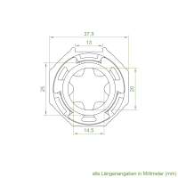 Set 10/P | Becker Adapter-Set für Achtkant-Stahlwelle SW 40 für sanfte Hinderniserkennung | für Becker Antriebe Serie P