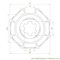 Set 11/P | Becker Adapter-Set für Achtkant-Stahlwelle SW 60 für sanfte Hinderniserkennung | für Becker Antriebe Serie P