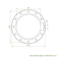 Set 11/P | Becker Adapter-Set für Achtkant-Stahlwelle SW 60 für sanfte Hinderniserkennung | für Becker Antriebe Serie P