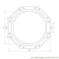 Set 11/P | Becker Adapter-Set für Achtkant-Stahlwelle SW 60 für sanfte Hinderniserkennung | für Becker Antriebe Serie P