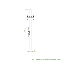 DEFLEX Stützpfosten Typ 1 / 600 mm inkl. Bodenhülse