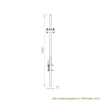 DEFLEX Stützpfosten Typ 1 / 1200 mm inkl. Bodenhülse