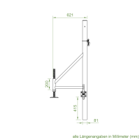 DEFLEX Stützpfosten Typ 1 / 1200 mm inkl. Bodenhülse