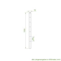 DEFLEX Stützpfosten Typ 1 / 1800 mm inkl. Bodenhülse