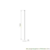 DEFLEX Stützpfosten Typ 1 / 1800 mm inkl. Bodenhülse