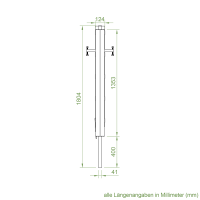DEFLEX Stützpfosten Typ 4 /1200 mm inkl. Bodenhülse