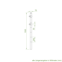 DEFLEX Stützpfosten Typ 4 / 1800 mm inkl. Bodenhülse