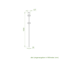 DEFLEX Stützpfosten Typ 4 / 1800 mm inkl. Bodenhülse