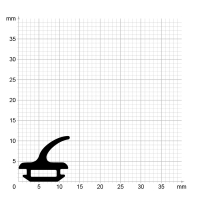 Maßstabgetreuer Profilquerschnitt der Lippendichtung LP441 auf Millimeterpapier.