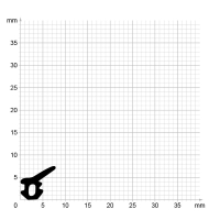 Maßstabgetreuer Profilquerschnitt der Lippendichtung LP462 auf Millimeterpapier.
