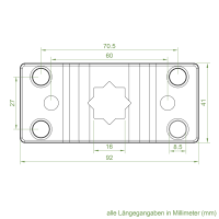 Rademacher Antriebslager 16 mm Stern-Loch Teilkreis 60 mm | gekröpft | für Rademacher Antriebe Large