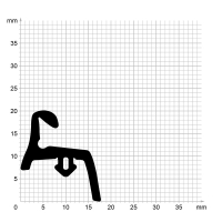 Zeichnung des Dichtungsprofils der Mitteldichtung MI170 für Fenster.