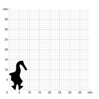 Maßstabgetreuer Profilquerschnitt der Lippendichtung LP472 auf Millimeterpapier.