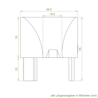 Einlauftrichter 48 x 40 mm | Sonderanfertigung | Schüco Modell 20834702