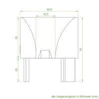Einlauftrichter 48 x 40 mm | Sonderanfertigung | Schüco Modell 20834702