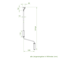 Geiger Markisenkurbel | schwarz | Länge 800 - 3000 mm | für runde Kunststoff Kurbelösen