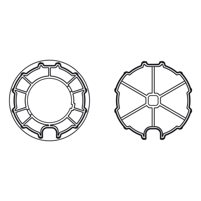 Adapter-Mitnehmer-Set für Nutrohr mit Flach-/Rundnut D 85 FR von Rademacher.