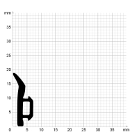 Zeichnung des Dichtungsprofils der Anschlagdichtung AS096.