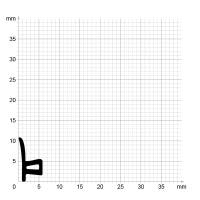Zeichnung des Dichtungsprofils der Anschlagdichtung AS103.