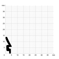 Zeichnung des Dichtungsprofils der Anschlagdichtung AS106.