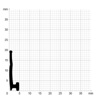 Zeichnung des Dichtungsprofils der Anschlagdichtung AS108.