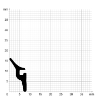 Zeichnung des Dichtungsprofils der Anschlagdichtung AS117.