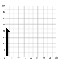 Maßstabgetreuer Profilquerschnitt der Lippendichtung LP467 auf Millimeterpapier.