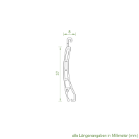 Fixlänge | Ersatzlamelle Kunststoff | 37 x 8 mm | Modell Pico | grau | Länge 1000 mm