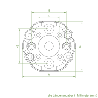 Elero Motorlager | Aluminium | mit Muttern und Zentrierung | für RevoLine M Antriebe