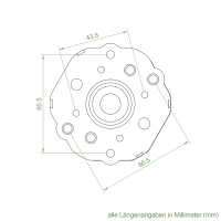 Elero Motorlager | Aluminium | mit Muttern und Zentrierung | für RevoLine M Antriebe