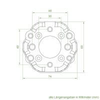 Elero Motorlager | Aluminium | mit Gewinde M6/M8 | für Markisen | für RevoLine M Antriebe