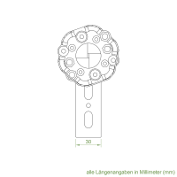 Elero Motorlager | gekröpft | 60 mm Ausladung | bis 50 Nm | für RevoLine M Antriebe