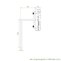 Elero Motorlager | gekröpft | 60 mm Ausladung | bis 50 Nm | für RevoLine M Antriebe