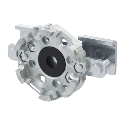 Technische Zeichnug des Motorlagers mit Bemaßung.