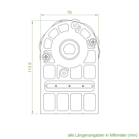 Elero Motorlager für Vorbauelemente | Einbau links | Kastengröße 150 mm | für RevoLine M Antriebe